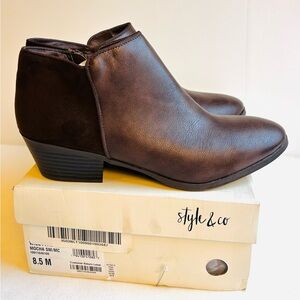 New Style & Co Wileyy Women’s Mocha Brown Ankle Boots / Size 8.5